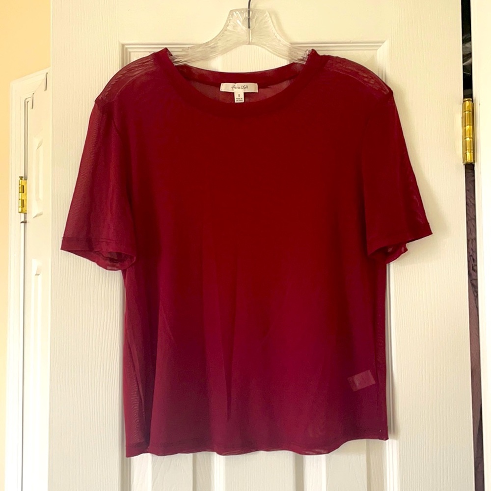 Sheer red top